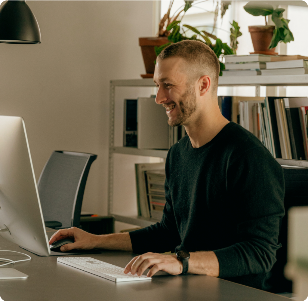 guy working at computer